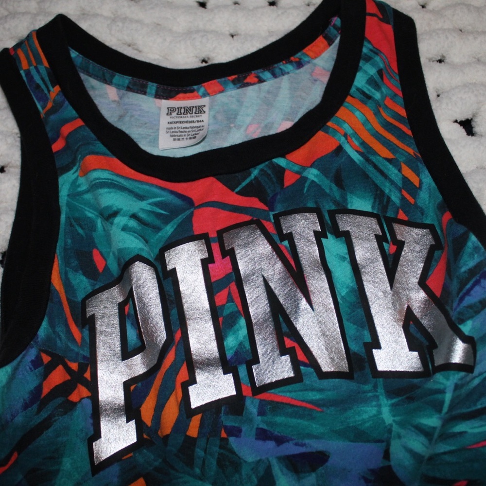 Pink cropped tang top